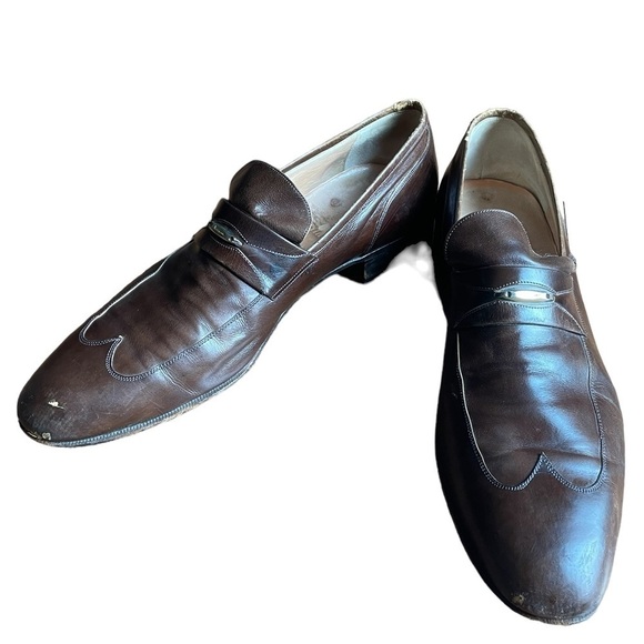 Ferragamo Mens Brown Leather Loafers size 11 - Picture 5 of 13